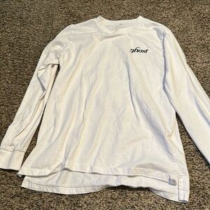 Ghost lifestyle white logo long sleeve T-shirt, medium. Limited edition